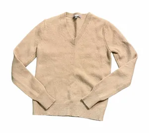 UNIQLO Tan V-Neck Wool Blend Sweater Sz S NWOT thumbnail 1