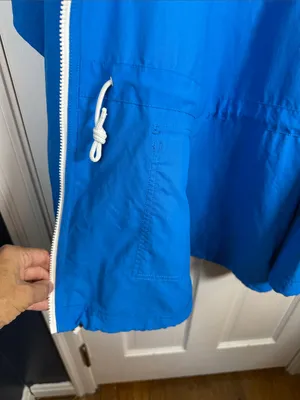 L.L. Bean Women’s Lightweight Blue Hooded Zip Front Jacket W2504 Sz XL thumbnail 5