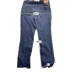 Levis 505 Straight Leg Jeans Womens 12 Dark Wash Denim Mid Rise Blue Pants thumbnail 5