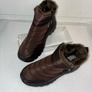 ❄️🥶Size:10 Brown Winter Cozy Boots with Durable Soles and Classic Design thumbnail 9