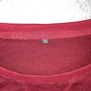 Varsity Stripe Oversized‎ Sweatshirt Women 2XL Maroon Preppy Retro Relaxed Fit thumbnail 3