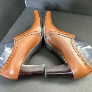 Franco Sarto Womens size 10 Square Toe Western Leather Bootie Heel Brown thumbnail 8