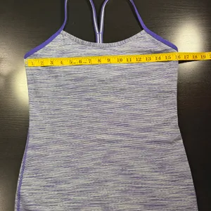 Women’s Lululemon Power Y Tank Heather Purple Size 10 thumbnail 3
