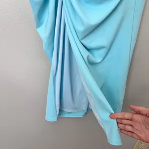 Katie May New Age One Shoulder Ruched Side Slit Midi Dress Sky Blue Small thumbnail 3