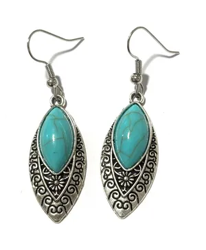 Turquoise dangly earrings Blue thumbnail 1
