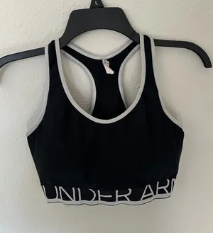 Under Armour Black Sports Bra with Light Gray Trim thumbnail 1