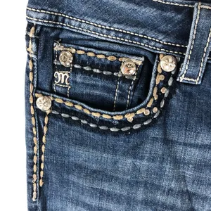 Miss Me Womens Jeans JS5408B8 Boot Cut Embellished Embroidered Low Rise 29 thumbnail 3