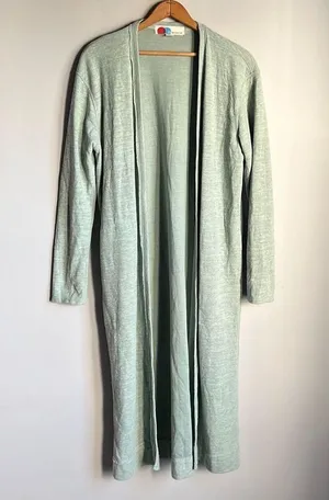 FREE PEOPLE Beach Bicoastal Seaglass Green Comfy Cardigan Duster thumbnail 2