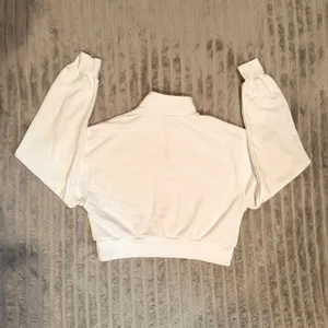TNA‎ Aritzia White Cozy Fleece Mega Quarter-Zip Cropped Sweatshirt Womens Small thumbnail 7