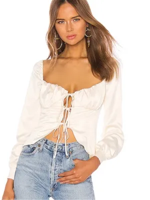 Majorelle Satin Festival Coquette Waldorf Top Blouse thumbnail 4