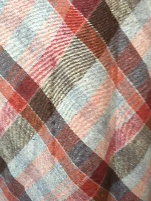 Vintage 70s Wool Diagonal Plaid Check Earth Tone Brown Red Tan A Line Midi Skirt thumbnail 5