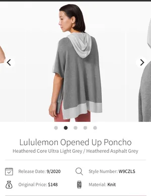Lululemon Opened Up Poncho Sweater Grey with Dark Gray thumbnail 11