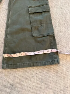 H&M Divided Olive Green Wide Leg Cargo Pants Utility Y2K Size 8 thumbnail 5