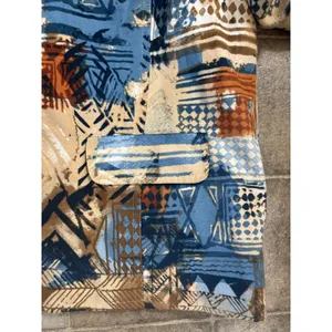 Alfred Dunner Womens Blue Tan Abstract Geometric Zip Up Jacket‎ Size 12 thumbnail 2