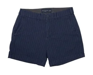 Abercrombie & Fitch Blue Stripe Stretch Chino Shorts 29 Mid Rise 4.5" Inseam thumbnail 1