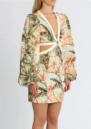 NWT Significant Other Madrid Cut-Out Floral Mini Dress thumbnail 3