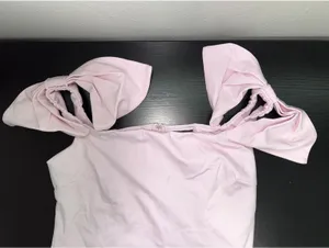 Wild Fable Light Pink Puff‑Bow Sleeve Mini Dress – Size L, NWT thumbnail 4