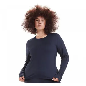 NWT Spalding Plus Size Active Fitted Long Sleeve Sport Shirt Navy Blazer Blue 1X thumbnail 3