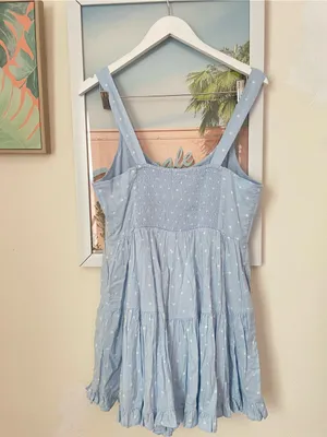 American Eagle Polka Dot Tiered Corset Sleeveless Romper Dress Size Large thumbnail 6