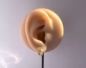 CZ Small Gold Hoop Earrings for Women Men thumbnail 6