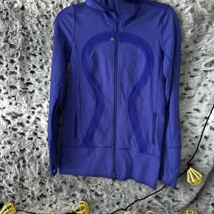 1027 Lululemon inStride Jacket Tonka Stripe Pigment Blue sz 6 vintage thumbnail 12