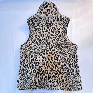 Chaps Ralph Lauren Leopard Fleece Vest Cozy Mob Wife Indie Sleaze Sz L Cabincore thumbnail 10