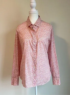 J. Crew Floral The Perfect Shirt Size 6 Long Sleeve Button Down thumbnail 1