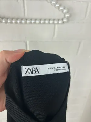 Zara Black Knit One Shoulder Tank Top Size M thumbnail 3