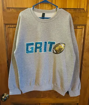 Detroit lions Gray Grit football game day Sweater size large! thumbnail 1