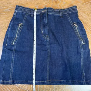Pilcro Anthropologie Polished Denim Mini‎ Skirt Dark Wash Size 6 thumbnail 7
