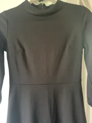 GAP Black Mock Neck 3/4 Sleeve Fit & Flare Dress Size 0 thumbnail 5