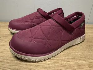 L.L. Bean‎ Quilted Ultralight Primaloft Waterproof Slip-On Shoes Berry Size 6 thumbnail 1