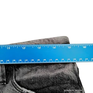 Good American The Weekender Black Denim Jeans 6/28 Straight Frayed High Rise thumbnail 6