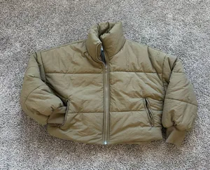 Le Lis Olive Green Quilted Puffer Jacket thumbnail 1