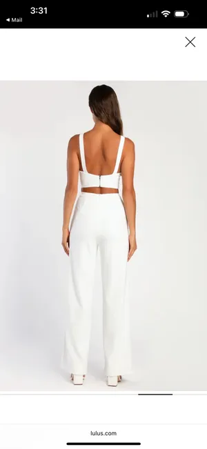 White Two-Piece Lulus Set thumbnail 2