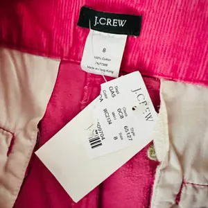 NWT NEW J.Crew Pink Cotton Corduroy Mini Skirt Embroidered‎ Preppy Boat Shoes thumbnail 3