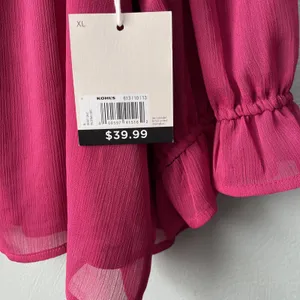 LC Lauren Conrad Top Size XL Berry Sheer Ruffled Romantic Feminine Lace Trimmed thumbnail 6