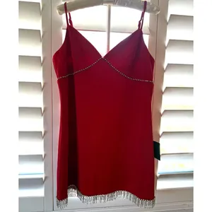 Lulus Red Mini Dress Y2K Glam rhinestones size XL Homecoming Date Party 90s thumbnail 2