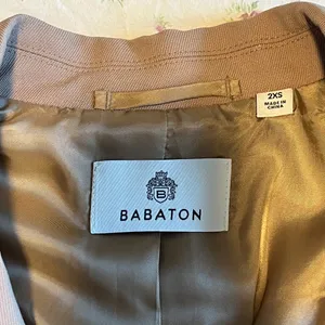 NEW Aritzia Babaton Agency Blazer Camel Single Breasted Wool Twill Relaxed XXS thumbnail 2