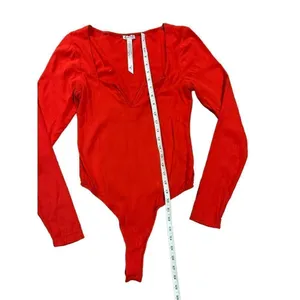 Free People Intimately‎ Free Zoe V-Wire Bodysuit Red Small thumbnail 10