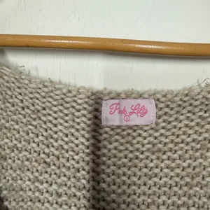 Pink Lily Knit Cardigan Sweater Womens Large‎ Tan V-Neck Drop Shoulder Preppy thumbnail 7