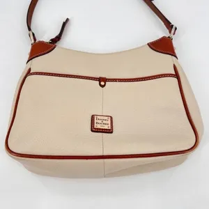 Dooney & Bourke Pebble Grain Leather Shoulder Bag Cream Tan Hobo Purse thumbnail 3