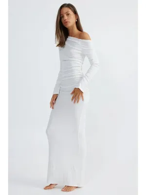 SNDYS Reyna Maxi Dress in White Medium New Womens Long Gown thumbnail 10