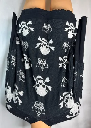 Skull print cardigan Black thumbnail 5