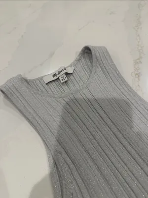 Madewell shimmery silver sweater tank size XS‎ thumbnail 3