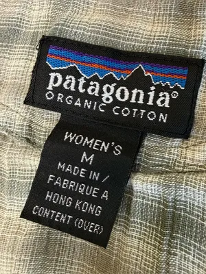 Vintage 90s Patagonia Tank Top Women Medium Organic Cotton Tan Green Plaid Shirt thumbnail 4