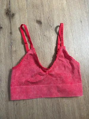 Fabletics Red Ribbed Matching Yoga Set thumbnail 2