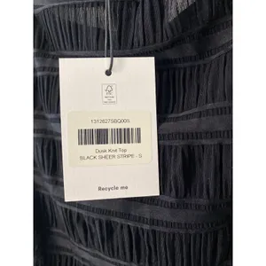 New Reformation Dusk Sheer Stripe Knit Top Black Size Small thumbnail 4