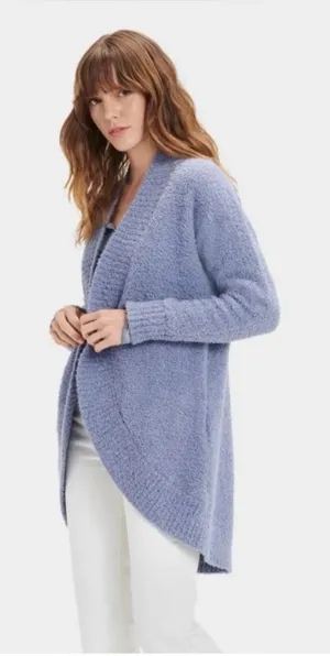 UGG Women’s Soft Fremont Cardigan in Boucle‎ Blue Medium thumbnail 1