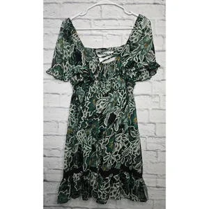 NWT Band Of The Free Maisie floral boho mini dress green medium. thumbnail 8